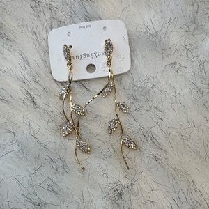 NWT Gold and Silver Leaf Earrings